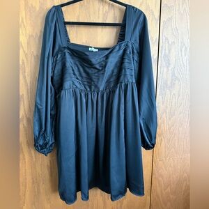 Abercrombie & Fitch Black Satin Long Sleeve Dress